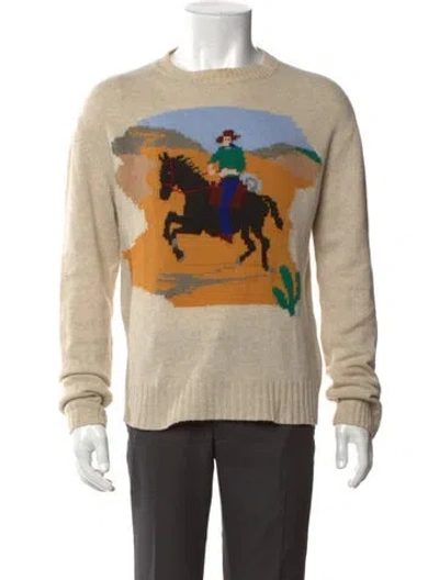 Pre-owned Bode Merino Wool Graphic Print Pullover In Neutral