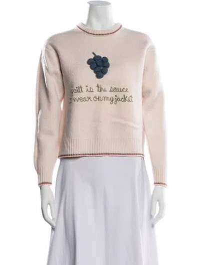 Pre-owned Bode Merino Wool Graphic Print Sweater In Pink