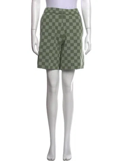 Pre-owned Bode Merino Wool Mini Shorts In Green