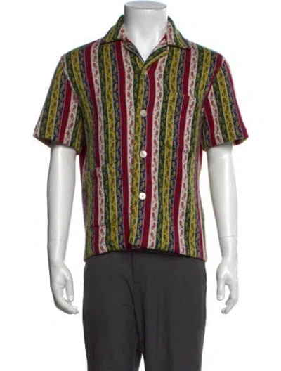 Pre-owned Bode Merino Wool Paisley Print Shirt In Red