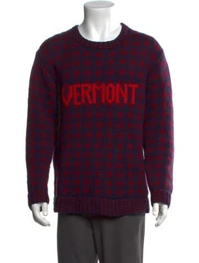 Pre-owned Bode Merino Wool Patterned Pullover In Burgundy