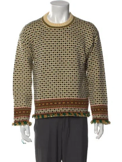 Pre-owned Bode Merino Wool Printed Pullover In Neutral
