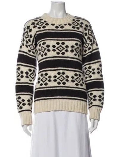 Pre-owned Bode Merino Wool Printed Sweater In Neutral