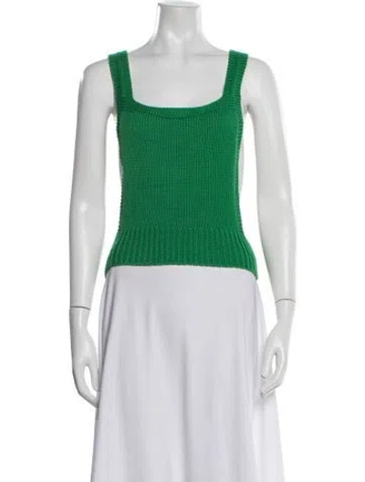 Pre-owned Bode Merino Wool Square Neckline Sweater In Green