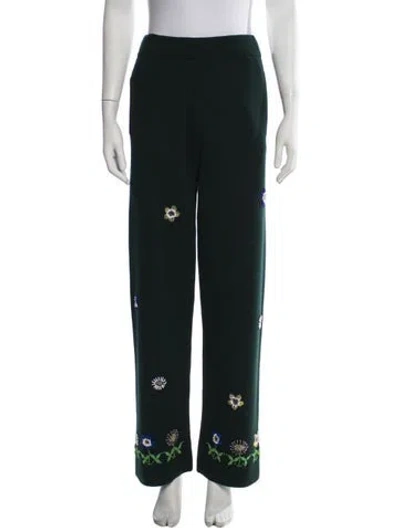 Pre-owned Bode Merino Wool Straight Leg Pants In Green