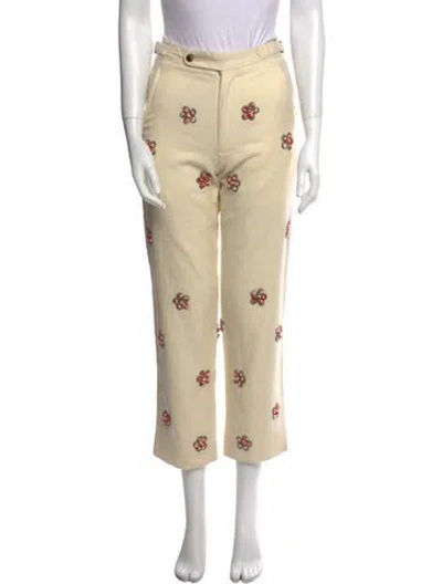 Pre-owned Bode Merino Wool Straight Leg Pants In Neutral