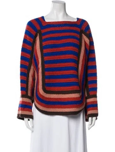 Pre-owned Bode Merino Wool Striped Sweater In Orange