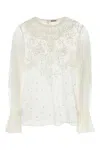 Bode White Mesh Middlemist Blouse In White
