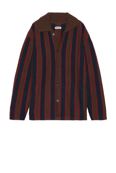 Bode Mohair Stripe Cardigan In Nabrn