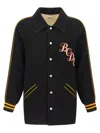 Bode Monogram-logo Reversible Shirt Jacket In Black