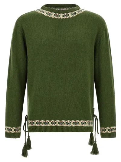 Bode 'moritz' Sweater In Green