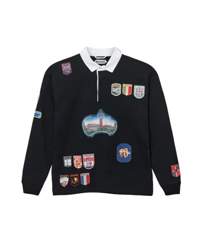 Bode Multi-patch Polo Shirt In Black