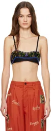 Bode Multicolor Deco Collage Bra In Bkblu Black Blue