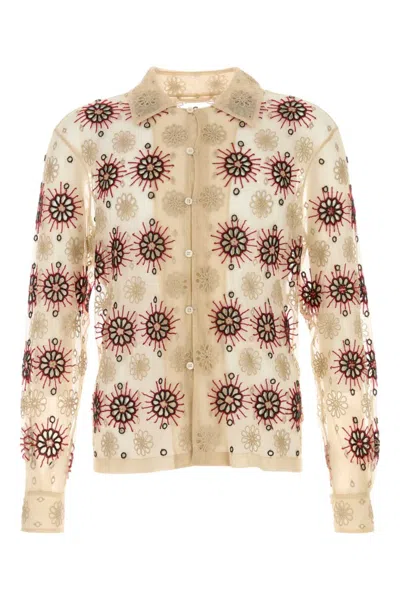 Bode Men Embellished Tulle Solarium Shirt In Multicolor