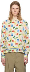 Bode Men Printed Cotton Flower Stamp Shirt In White Multi