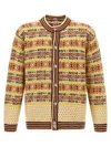Bode Marzipan Fair Isle Wool Cardigan In Multi