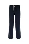 Bode Navy Blue Cotton And Lyocell Joggers In Black