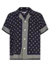 Bode Navy Blue Printed Shirt In Blue