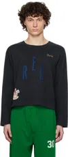 Bode Navy Rec Pullover Sweatshirt In Navy