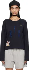 Bode Navy 'rec' Pullover Sweatshirt In Navy