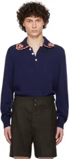 Bode Navy Rookie Polo In Navy