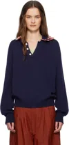 Bode Navy Rookie Polo In Navy Navy