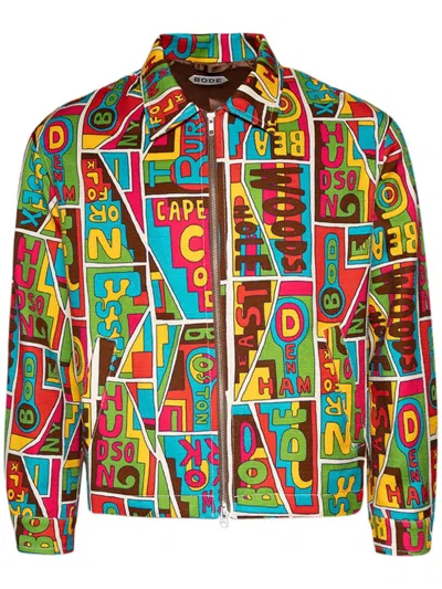 Bode New England Mosaic Printed Textured-cotton Shirt Jacket In Multi