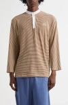 Bode Newton Stripe Top In Brown Cream