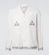 Bode Nouveau Vine Camp-collar Embroidered Cotton-poplin Shirt In Multi