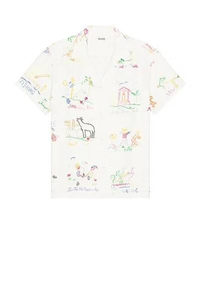 Bode Nursery Rhyme Short Sleeve Shirt In Multi