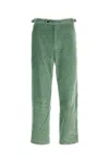 Bode Pantalone In Velluto Verde Uomo In Green