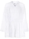 Bode Off-centre Cotton Shirt In White