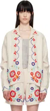 Bode Beaded Garden Party Shirt In Ecmlt Ecru Multi