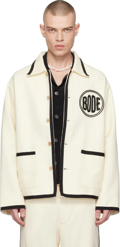 Bode Off-white Beaded Player Jacket In Bkcrm
