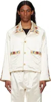 Bode Candyfloss Embroidered Voile-trimmed Satin Track Jacket In Crmlt