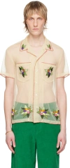 BODE OFF-WHITE EMBROIDERED SUNCHERRY SHIRT