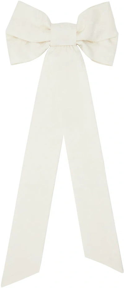 Bode Off-white Football Jacquard Bow Hair Clip In Cream