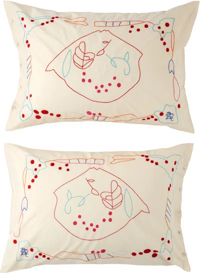 BODE OFF-WHITE GARDEN PARTY PILLOWCASE SET
