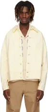 Bode Boxy Cotton Jacket With Button-up Front In Ivory