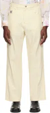 Bode "knolly Brook" Trousers In Herringbone Pattern In Ivory