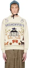 Bode Homestead Sampler Wool Sweater In Cream