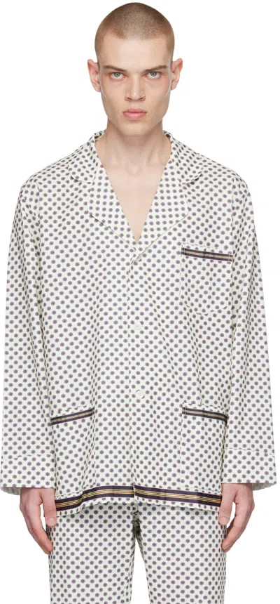 Bode Off-white Petit Motifs Pyjama Shirt In Multi Multi