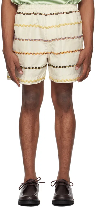 Bode Off-white Rickrack Shorts In Ecmlt