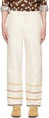 BODE OFF-WHITE RICKRACK TROUSERS