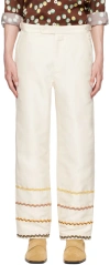 Bode Rickrack Stripe Straight-leg Trousers In Ecmlt