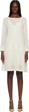 Bode Off-white Salt Marsh Midi Dress In Cream White Crwht