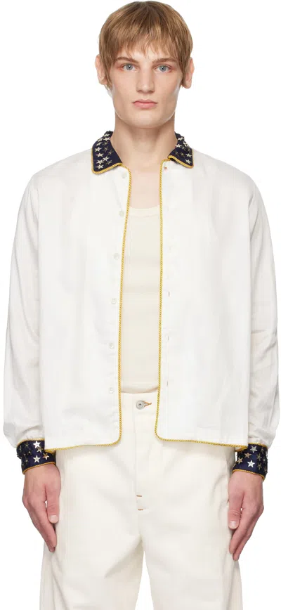 Bode Starry Pageant Shirt In Ecnvy Ecru Navy