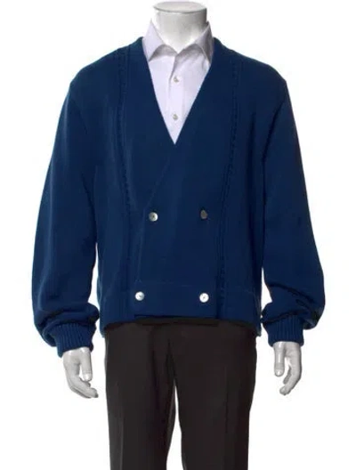 Pre-owned Bode Open Front Long Sleeve Cardigan In Blue