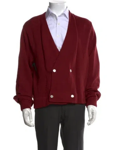 Pre-owned Bode Open Front Long Sleeve Cardigan In Red
