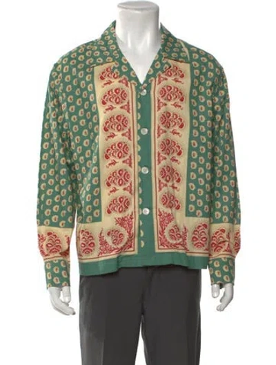 Pre-owned Bode Paisley Print Long Sleeve Dress Shirt In Grey